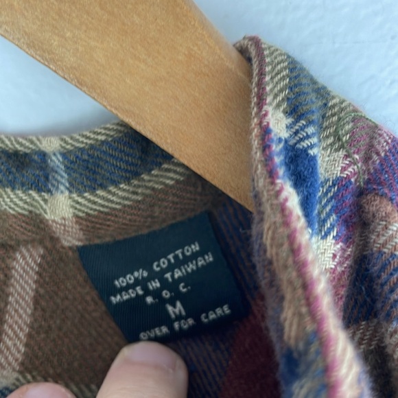 Vintage Structure Plaid Button-Up Shirt Men SZ M Cotton - Picture 5 of 9